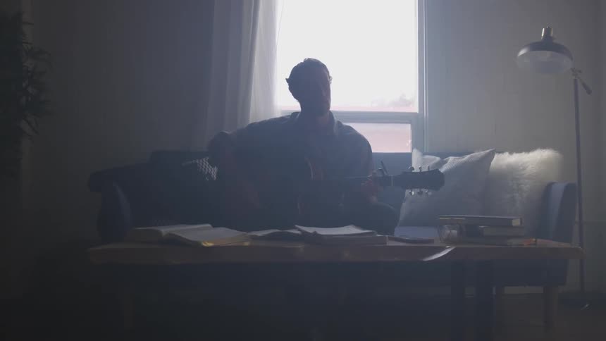 Musician In Small Apartment In New York City