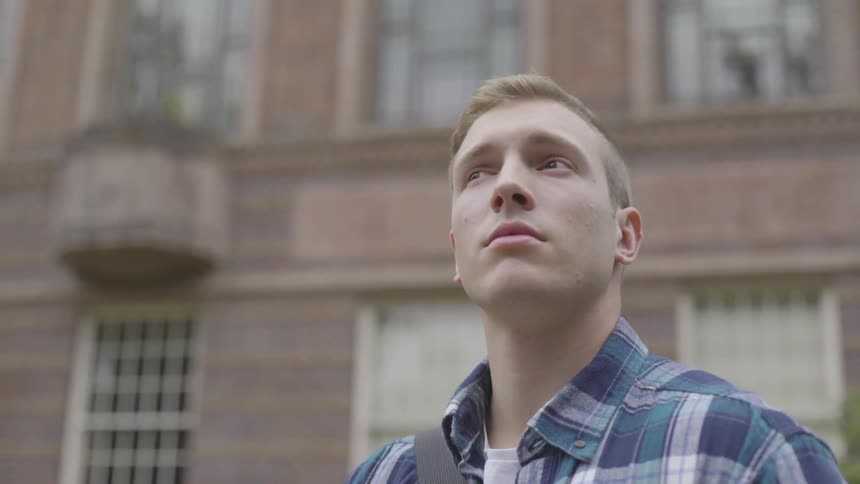 Man Studying On Campus
