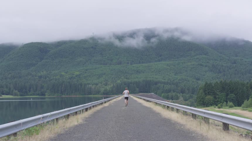 Middle Aged Man Jogging