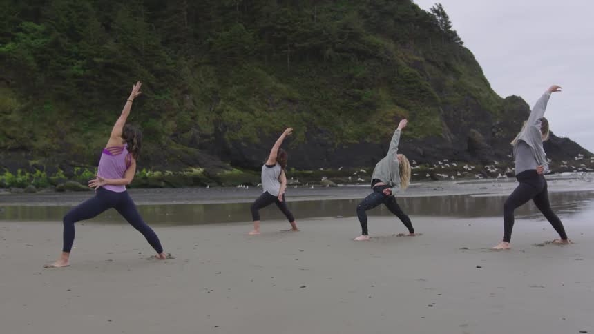 Moms Doing Yoga And Spending Time With Each Other