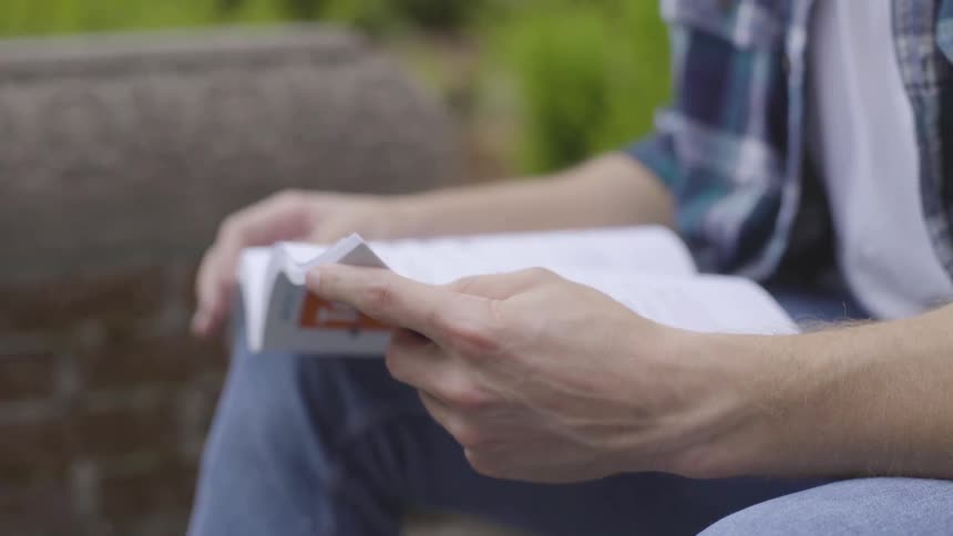 Man Studying On Campus