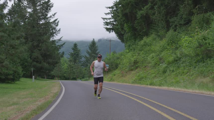 Middle Aged Man Jogging
