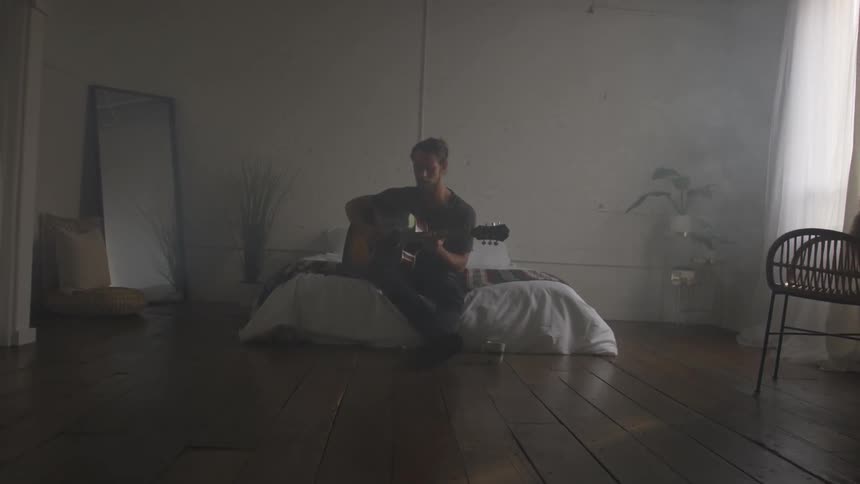 Musician In Small Apartment In New York City