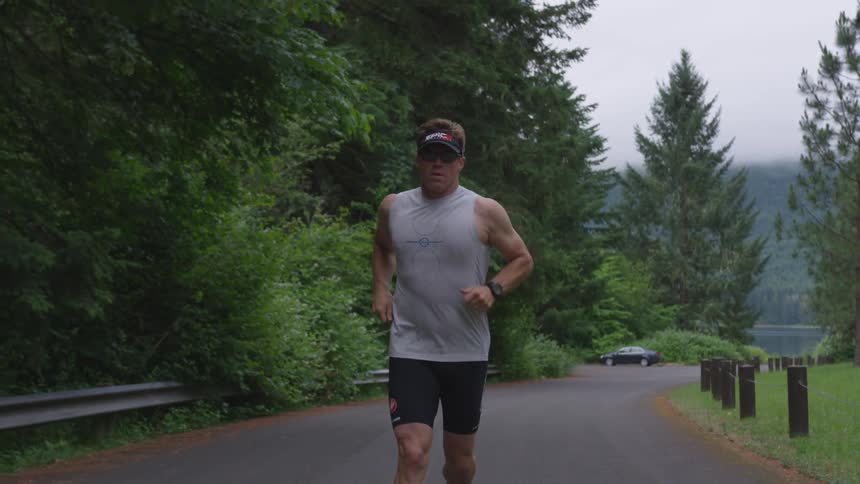 Middle Aged Man Jogging