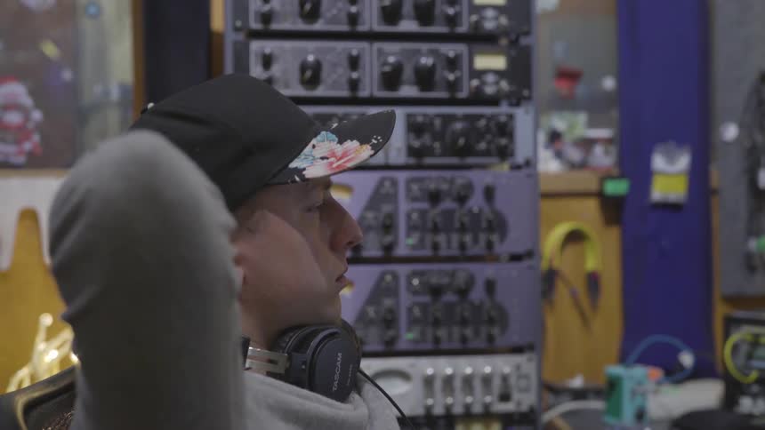 Musicians In Recording Studio