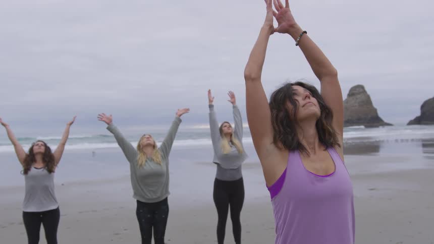 Moms Doing Yoga And Spending Time With Each Other