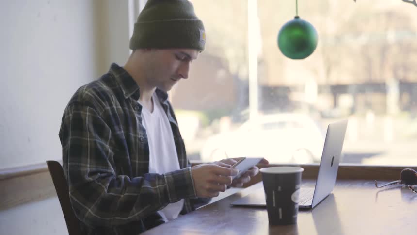 Man Using Electronics
