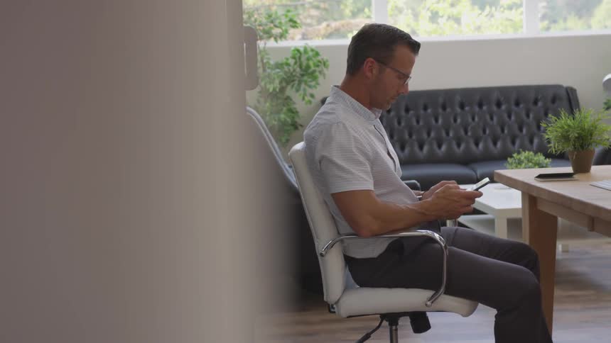 Man Working In Office By Himself