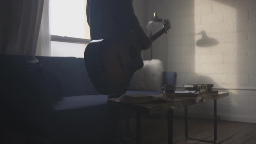 Musician In Small Apartment In New York City
