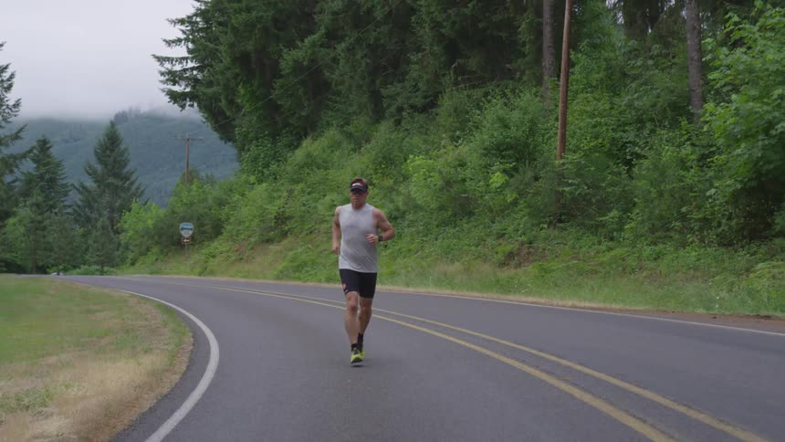 Middle Aged Man Jogging