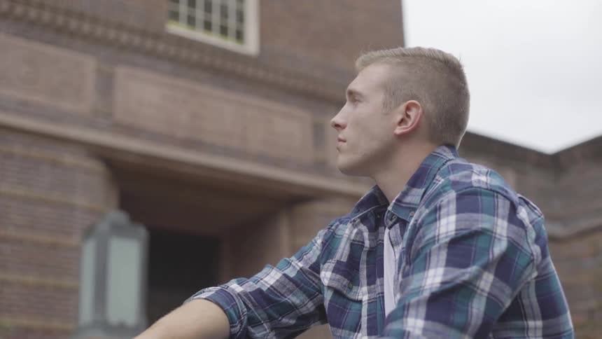 Man Studying On Campus