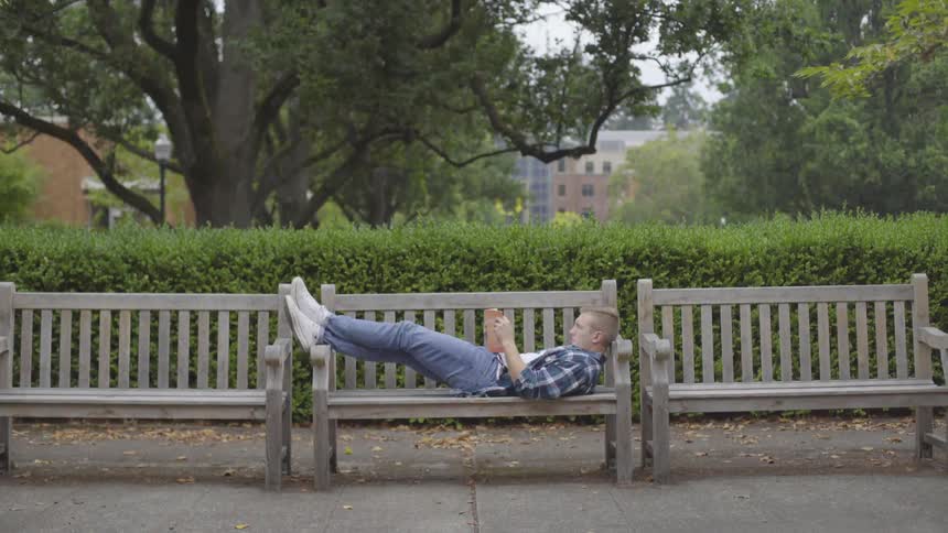 Man Studying On Campus