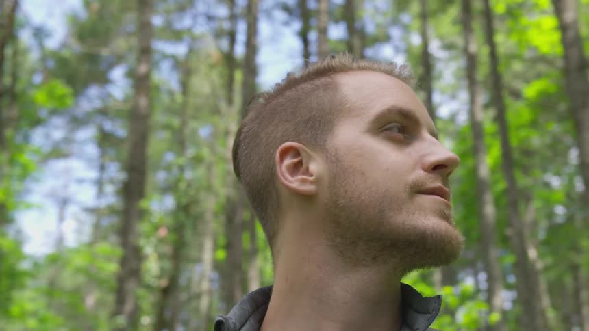 Photographer Hiking In Nature