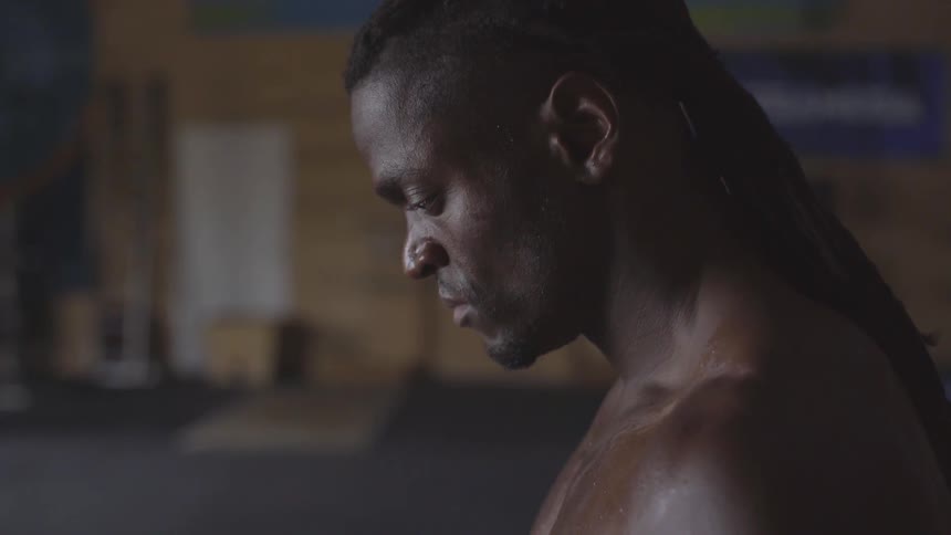 Man Working Out In Gym