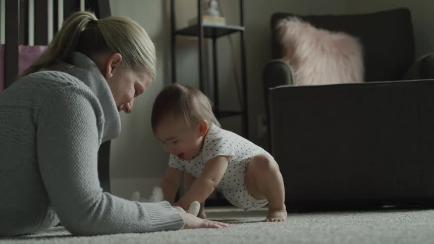 Mom And Daughter At Home