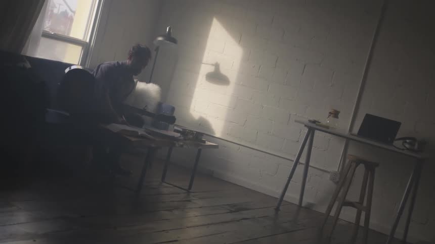 Musician In Small Apartment In New York City