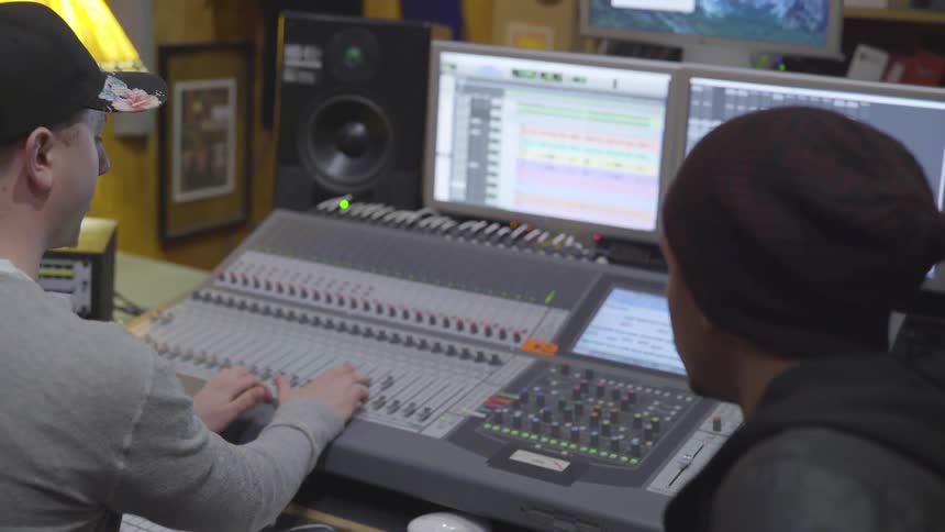 Musicians In Recording Studio