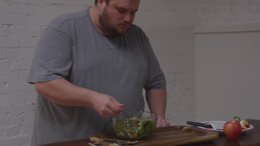 Overweight Man Trying To Lose Weight