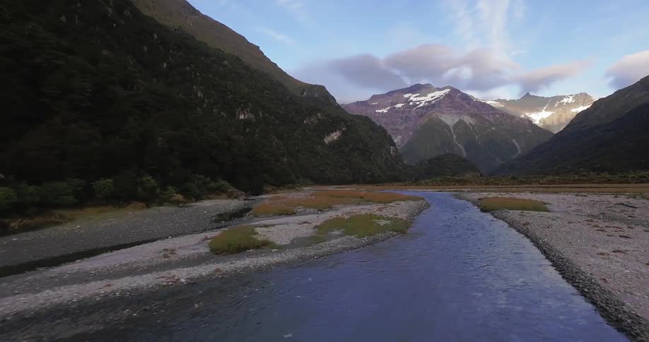 A river near a mountain