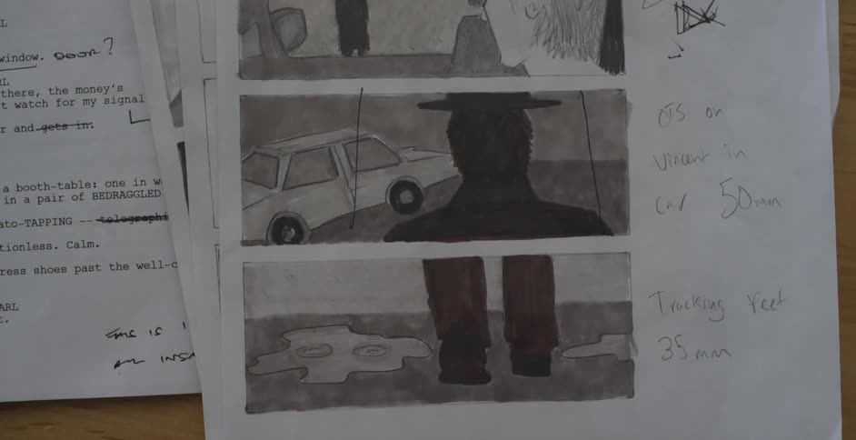 Notes written next to drawings