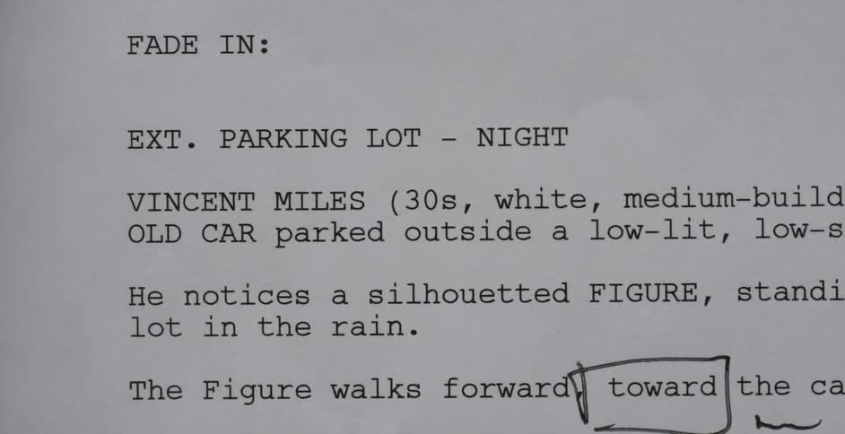 Handwritten notes next to typed text