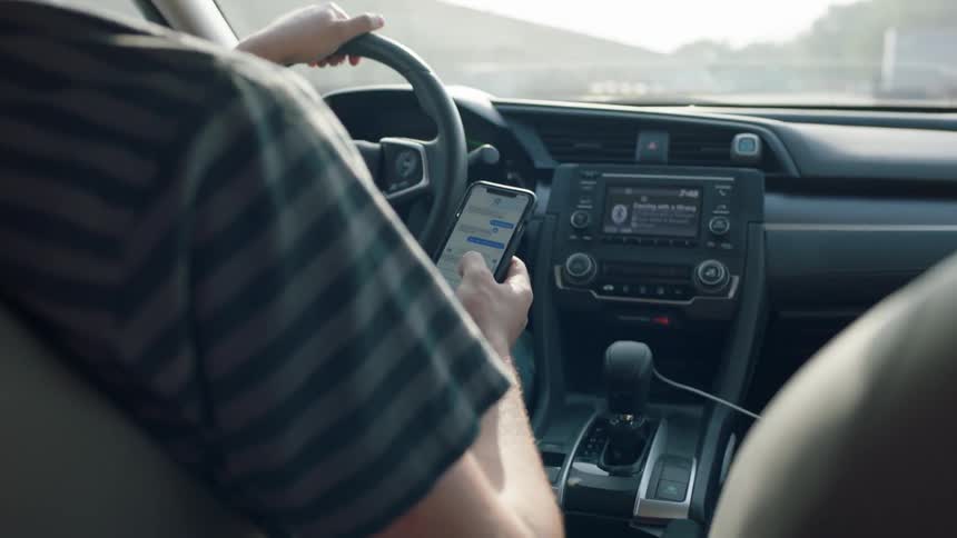Man On Phone While Driving