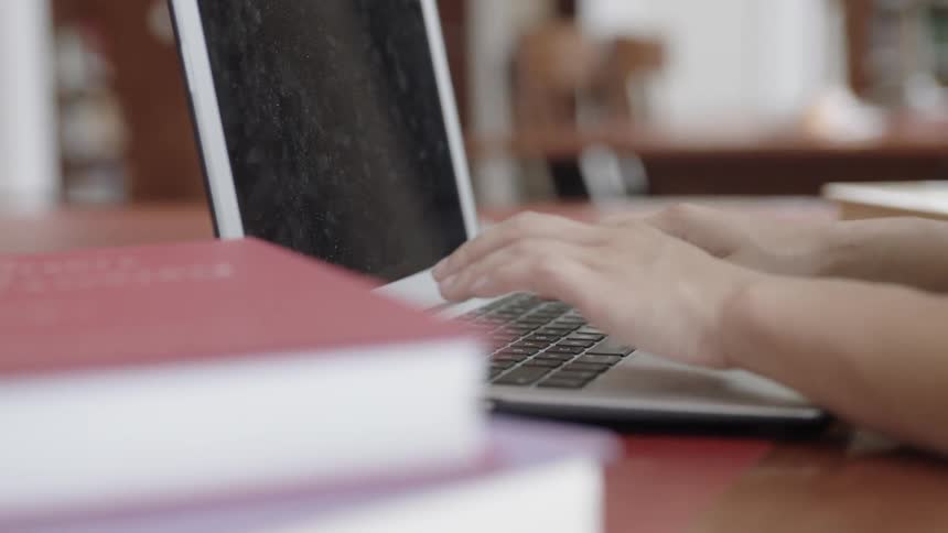 Computer work in a classroom