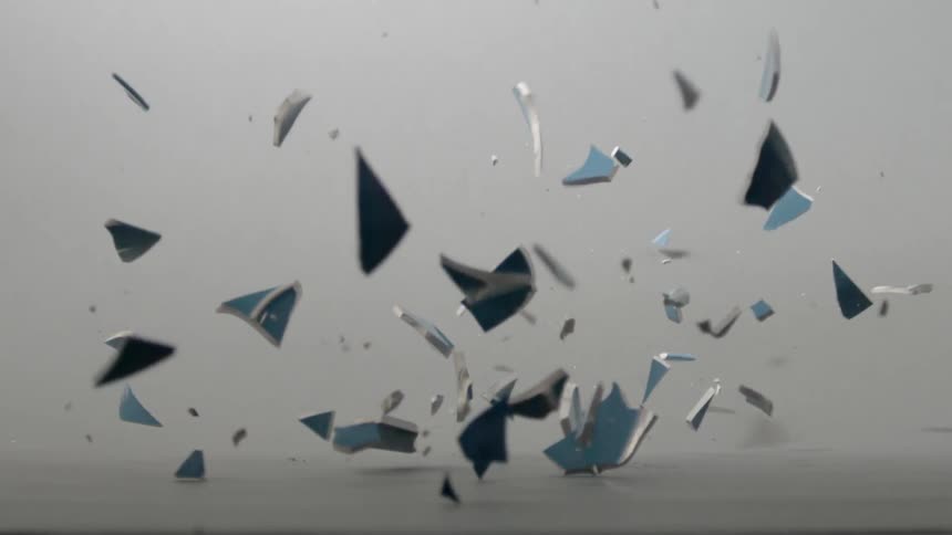 A plate falling and shattering