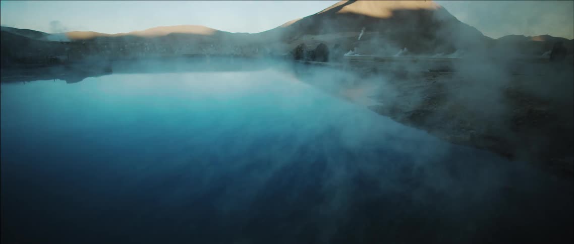 Mist rolling over a lake