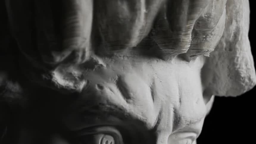 Top of head of a statue