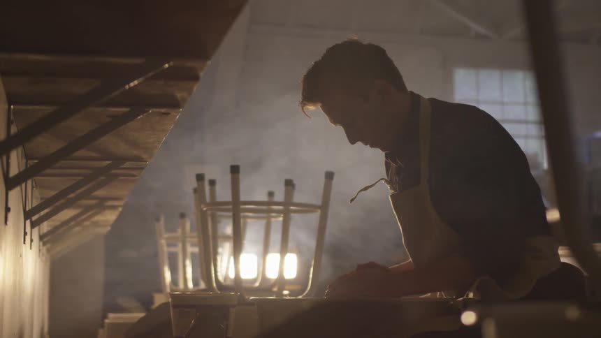 A man working on a chair