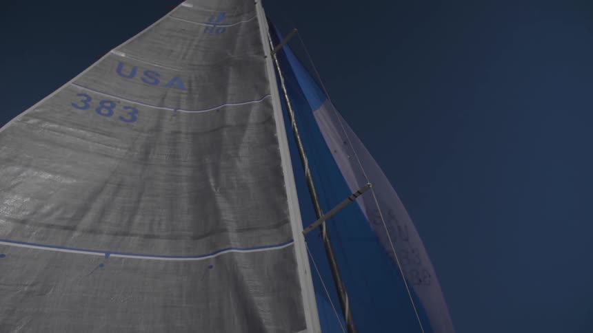 Sail on a boat open in the breeze