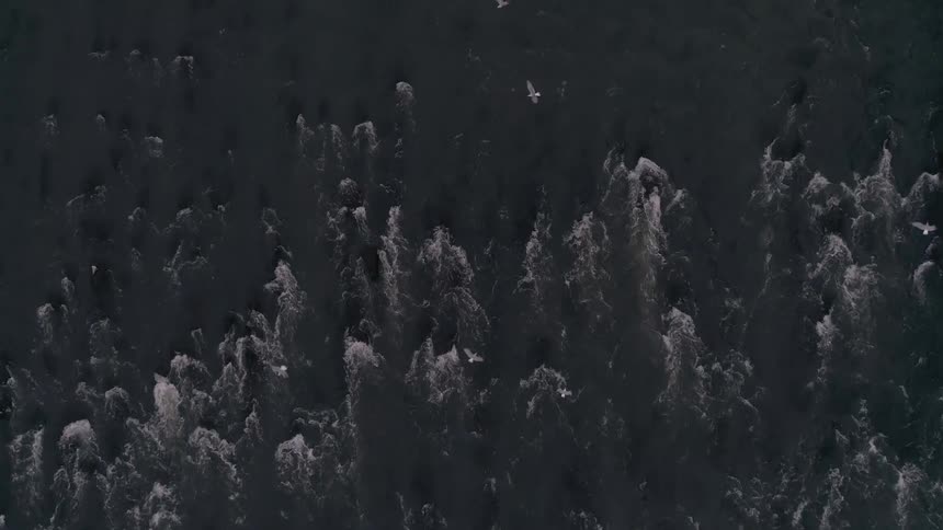 Birds eye view of water with ripples