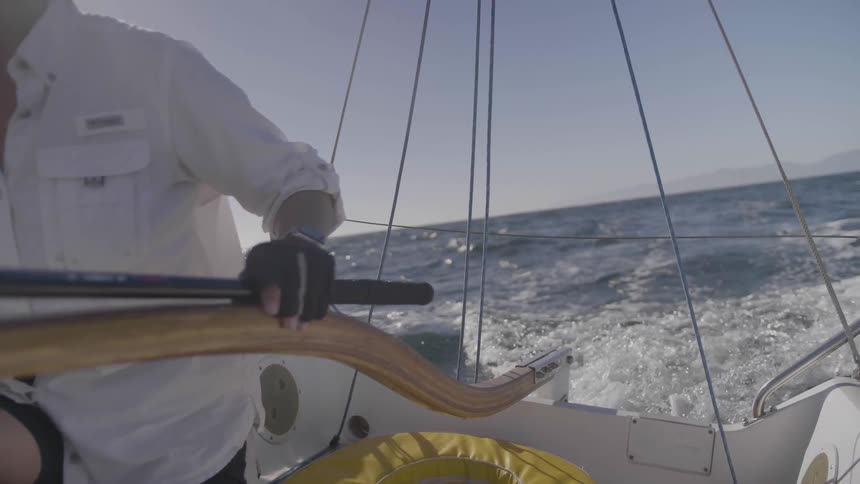 Riding on a boat in the ocean