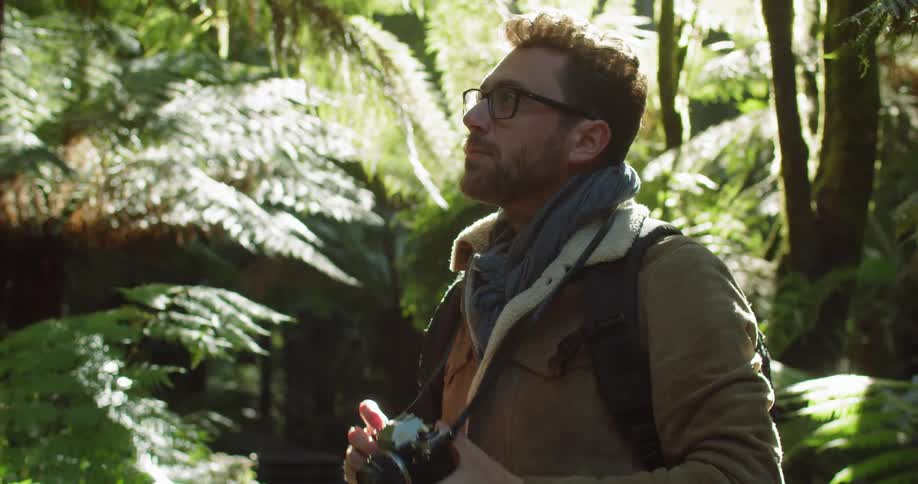 Man Exploring Waterfall