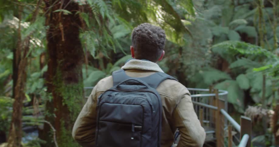 Man Exploring Waterfall