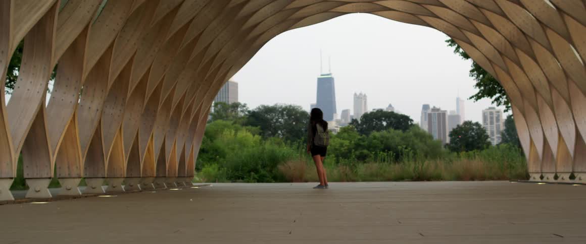 Photographer Walking In Chicago