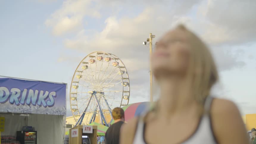 A woman looking to the sky