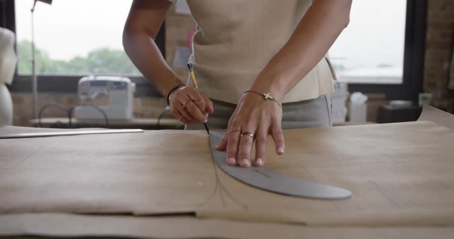 A person tracing an object
