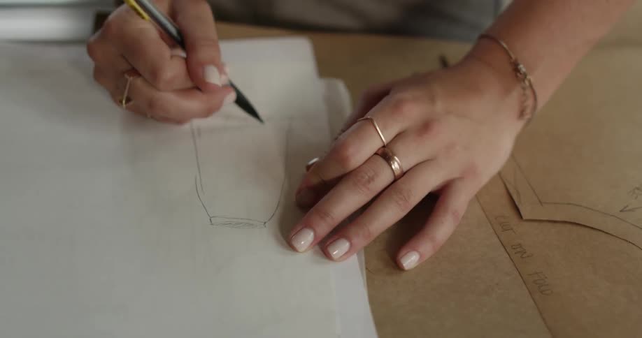 A person drawing with a pencil