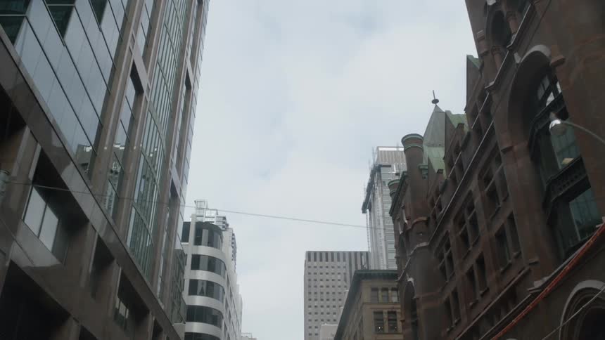 View of buildings in city from street