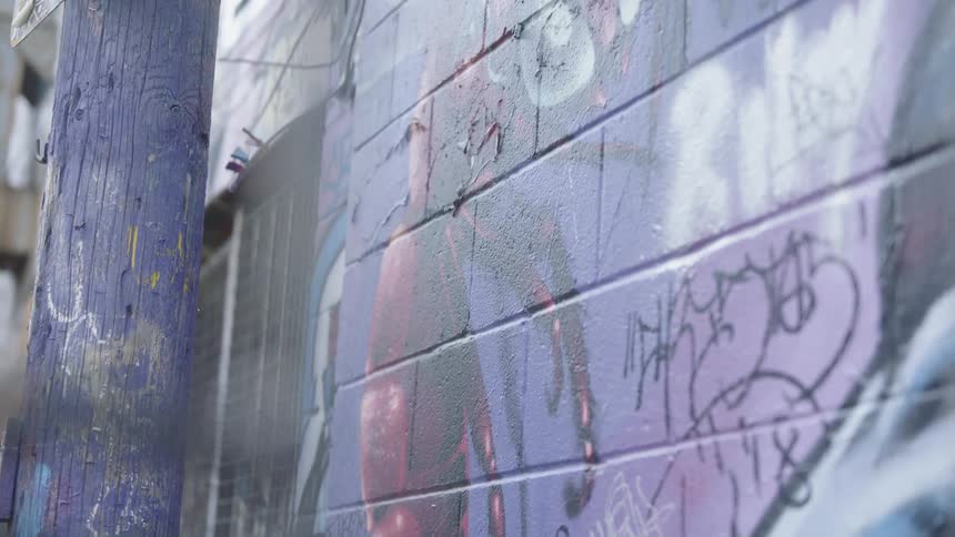 Graffiti on a brick wall