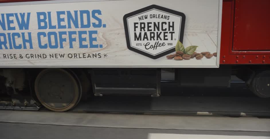 An advertisement on a train