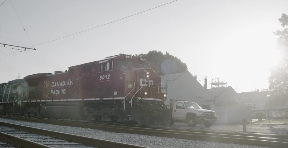 A train coming through town