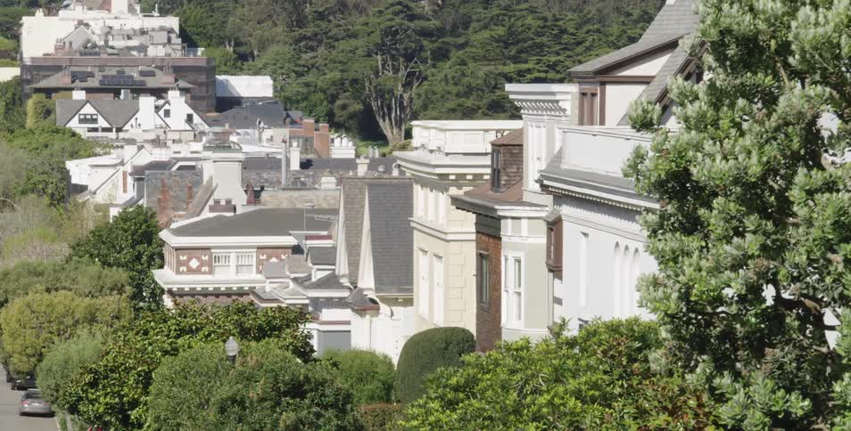 White buildings sit surrounded by trees