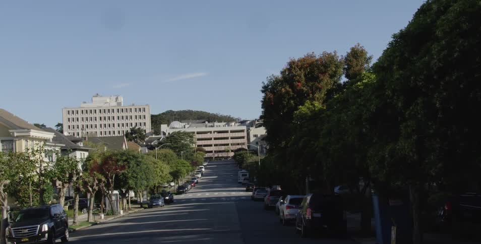 Cars parked along a street