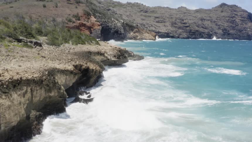 Coastal side with waves crashing
