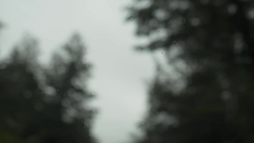 Raindrops on a windshield