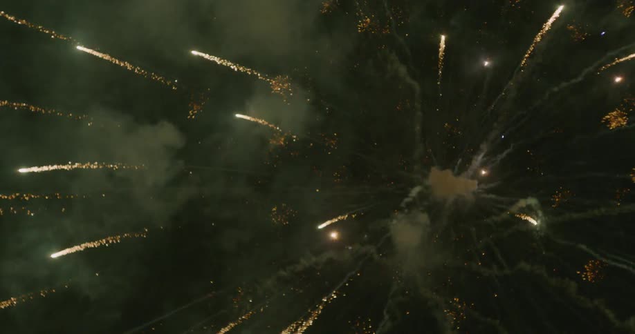 Fireworks shooting into the night sky