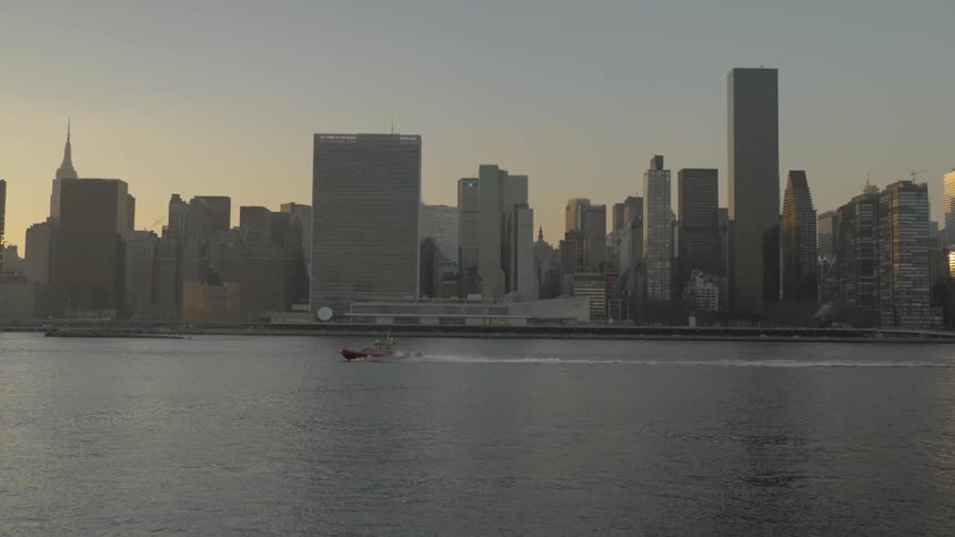 A boat is moving in the water